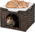 Cat Beds Indoor Kitten House, Handwoven Rattan Cat Cave Pet Cube, Large Cat by SETVSON