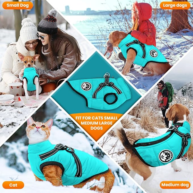 PETCARE Winter Dog Coat with Harness Built in Waterproof Dog Jackets Warm Pet - Image 4