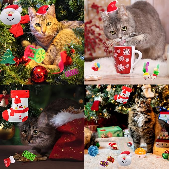 Christmas Cat Toys 19pcs, Christmas Stocking Assorted Toys Cat Gifts - Image 3