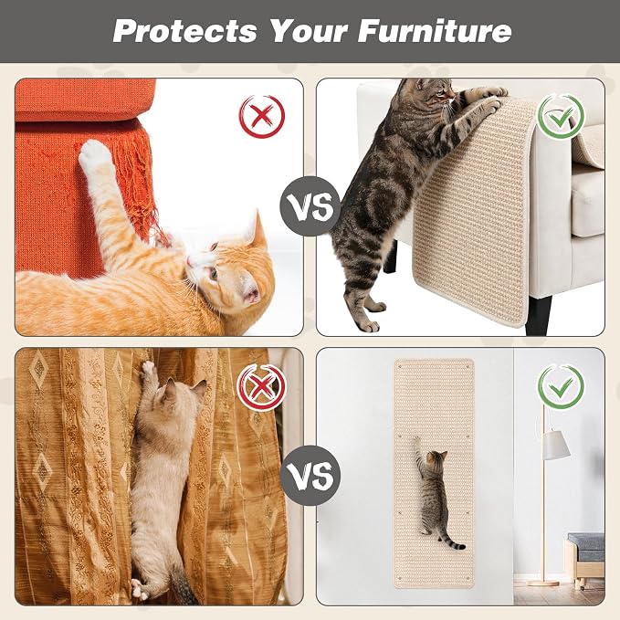 FHTONGE 39.4x15.8 Thickened Cat Wall Climbing Carpet - Image 4