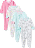 Onesies Brand Baby Girls' 4-pack Sleep 'N Play Footies Multi Pack by OnesiesBrand