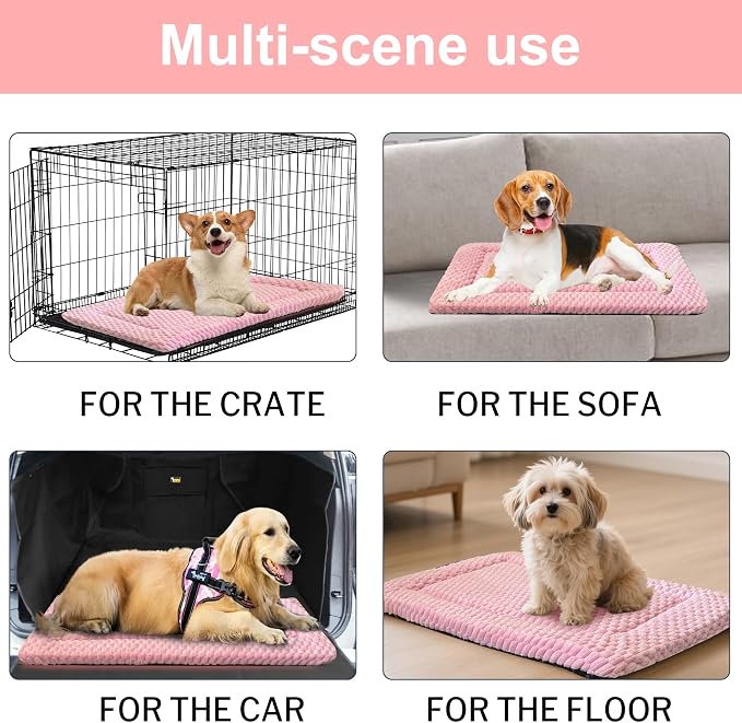 Dog Bed Crate Mat, Soft Durable Washable Anti-Slip Kennel Pad - Image 7