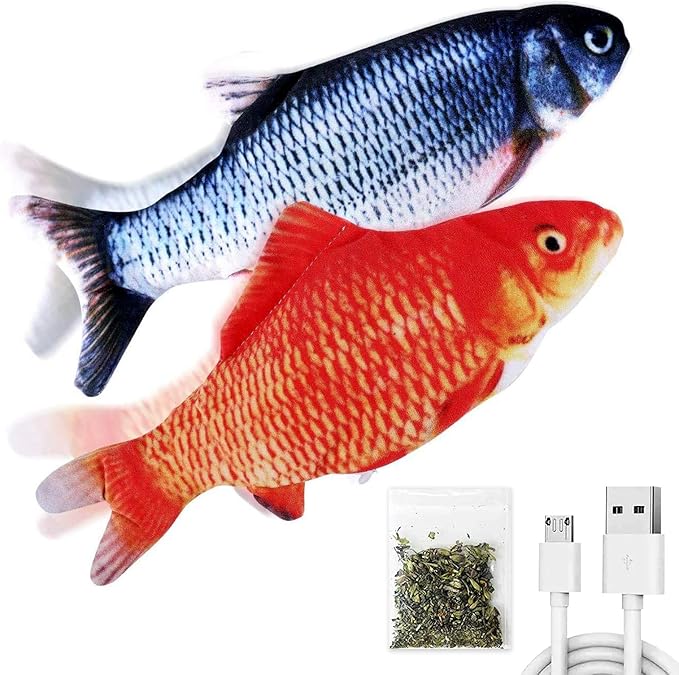 TOOGE 2 Pack 9" Floppy Fish Cat Toys by TOOGE