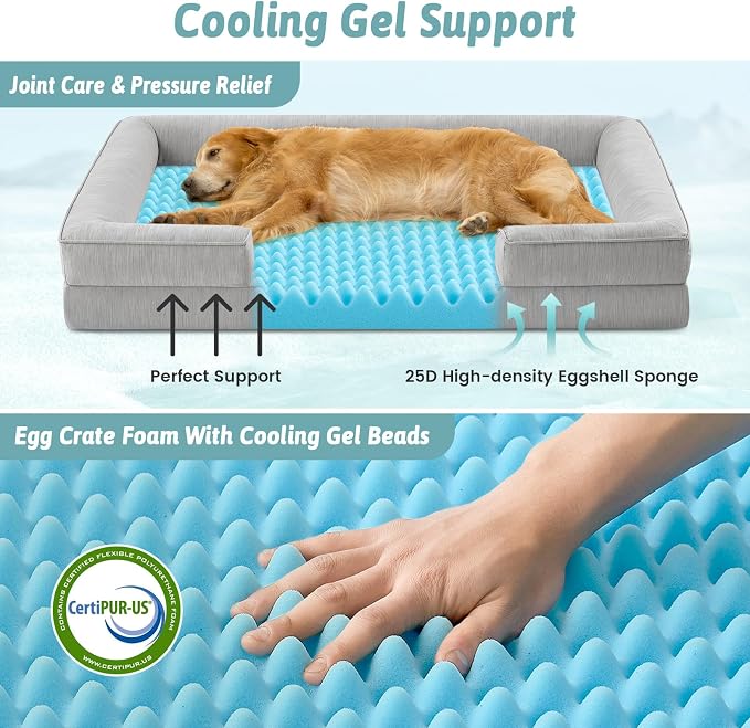 Cooling Dog Bed for Large Medium Size Dogs, Q-Max >0.4 Summer Cool Orthopedic - Image 2