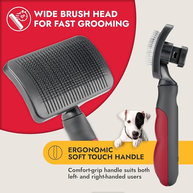 KONG Large Self-Cleaning Slicker Brush – Easy Hair Removal, Non-Slip Grip - Image 4