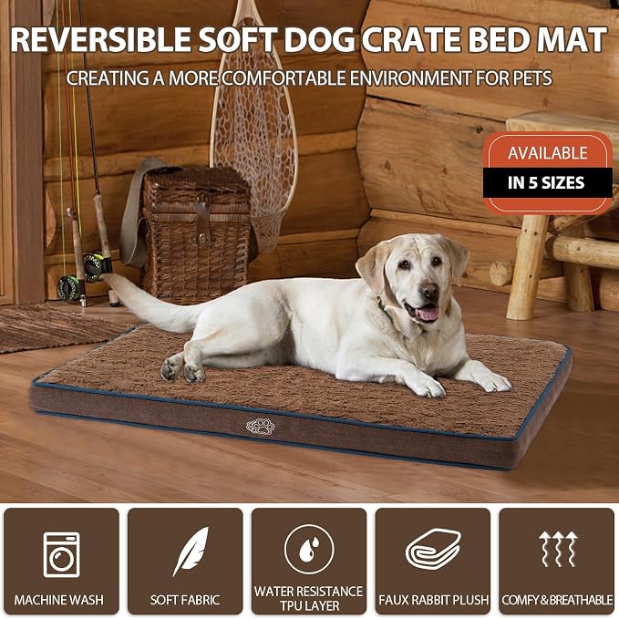 EMPSIGN Dog Bed Mat 41 Inch Reversible Warm & Cool, Washable Dog Crate Bed - Image 2