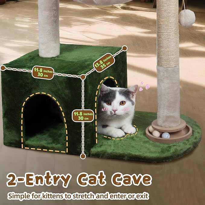 Cat Tree 38" Cat Tower with Large Hammock Metal, Cat Scratching Post - Image 4