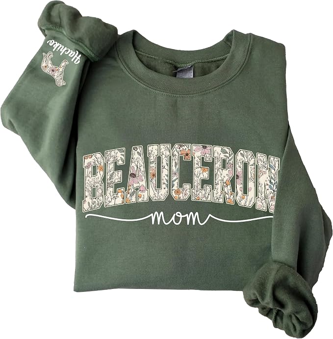 Personalized Dog Mom Sweatshirt, Dog Lover Crewneck, Gift Idea by Unknown