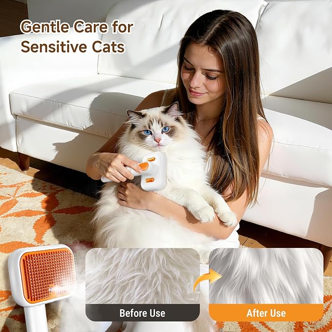 3-in-1 Pet Grooming Brush with Cool Mist & Self-Cleaning - Image 7