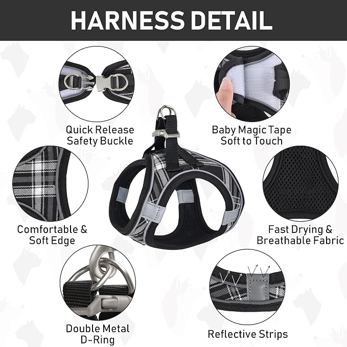 GAMUDA Small Dog Harness Collar and Leash Set, Step in No Chock No Pull Soft - Image 2