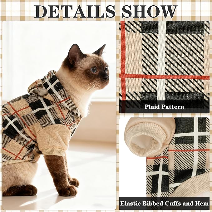 EXPAWLORER Plaid Cat Hoodie - Image 4