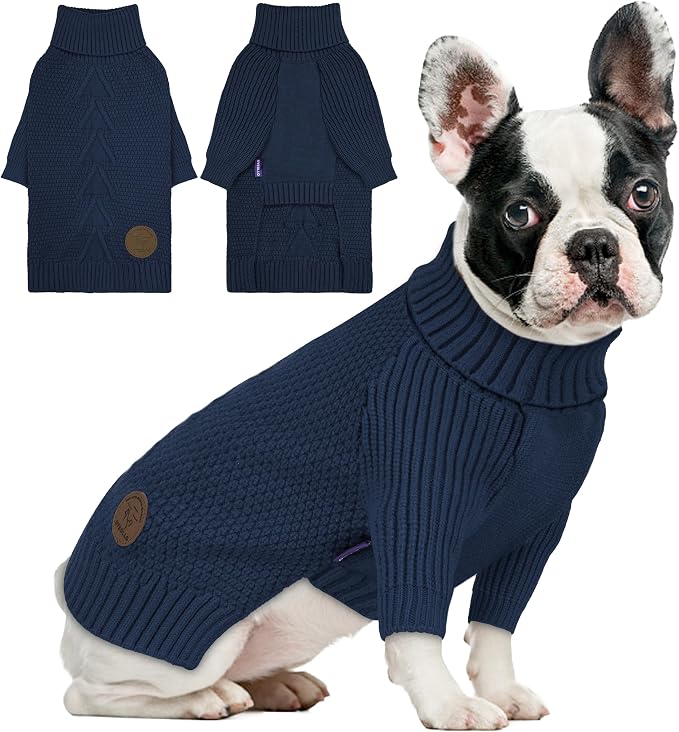 cyeollo Dog Sweaters for Medium Dogs Boy, Stretchy Warm Turtleneck Doggy by CYEOLLO