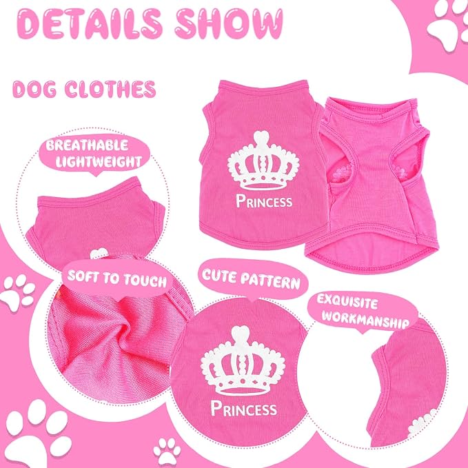 4 Pieces Dog Clothes for Small Dogs Girl Summer Soft Puppy Clothes Cute - Image 5