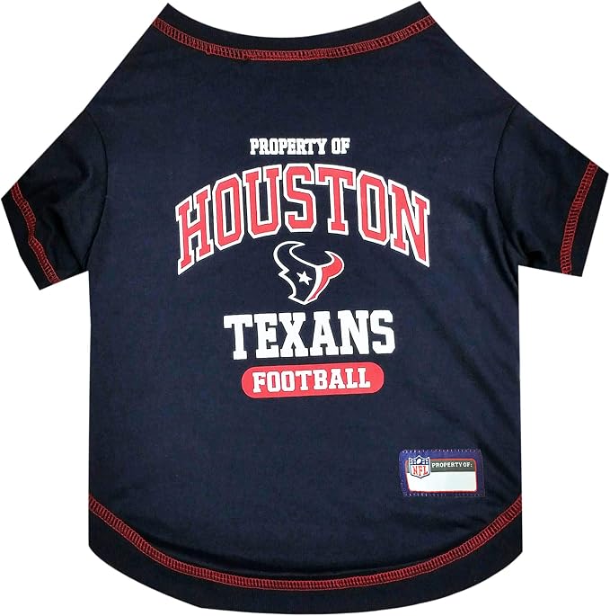 NFL Houston Texans Dog T-Shirt for Pets, Size X-Small. Officially Licensed Pet by PETSFIRST