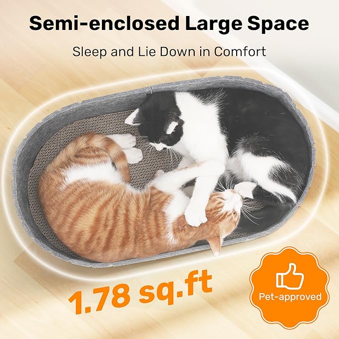 FUKUMARU Cat Scratcher, 24 Inch Sofa Shape Cat Scratcher Couch Bed, Reversible - Image 2