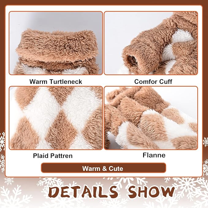 Sebaoyu Turtleneck Dog Pajamas for Small Dogs, Fleece Sweater, Winter Cute Tiny - Image 3