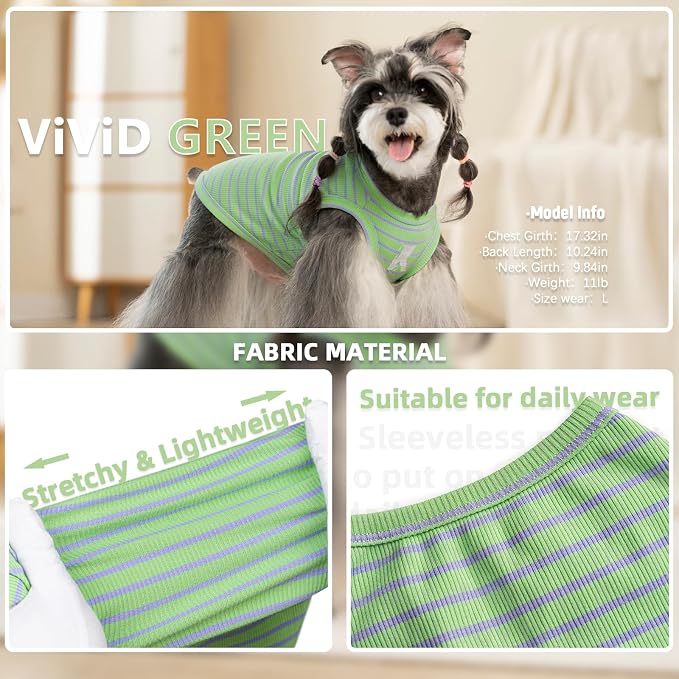 Koneseve Dog Shirt 2 Pack Breathable Sleeveless Vest, Stretchy & Soft - Image 5