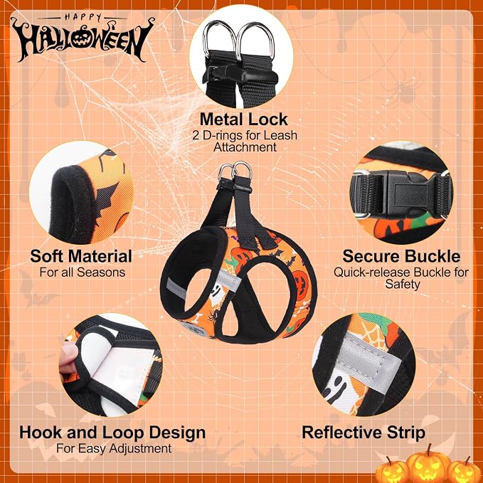 BEAUTYZOO Step in Dog Harness and Leash Set, Floral Pattern Reflective Dog - Image 3