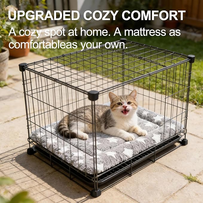 Dog Crate Mat, 4 Piece Reversible Pet Bed, Machine Washable, Small Dogs & Cats - Image 5