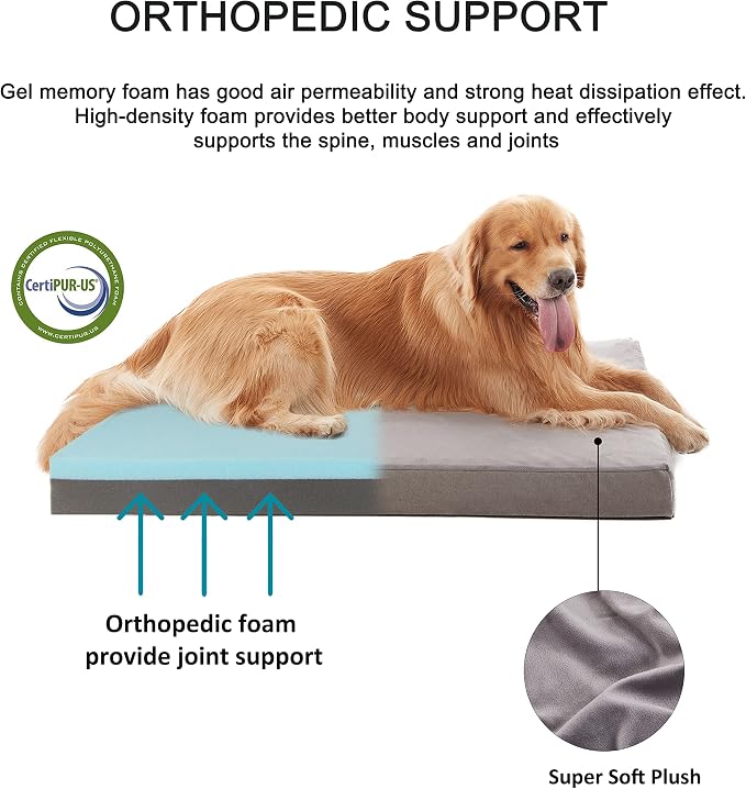 Jumbo Dog Bed for Large Dogs, Orthopedic Memory Foam Pet Bed, Washable Dog - Image 4