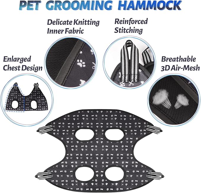 Pet Grooming Hammock Harness for Nail Trimming, Sling Holder Hanger for Nail - Image 4