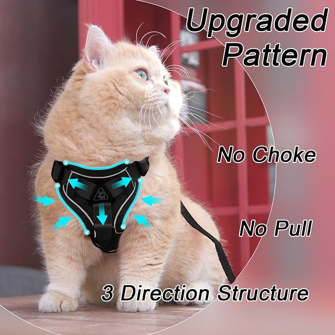 Cat Harness and Leash Set: Upgraded Escape Proof Vest - Image 3