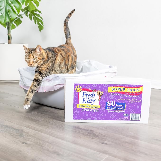 80 Count Fresh Kitty Litter Box Liners Super Thick, Easy Clean Up Jumbo - Image 7