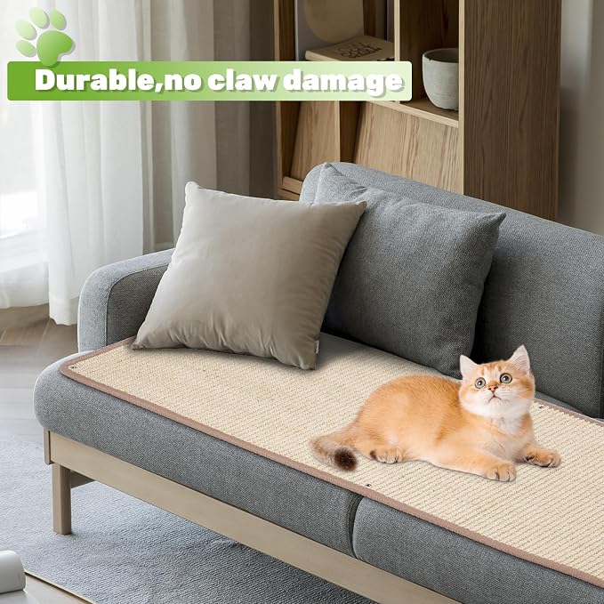 Natural Sisal Cat Scratching Mats 2 Packs, Cat Scratch Furniture Protector - Image 3