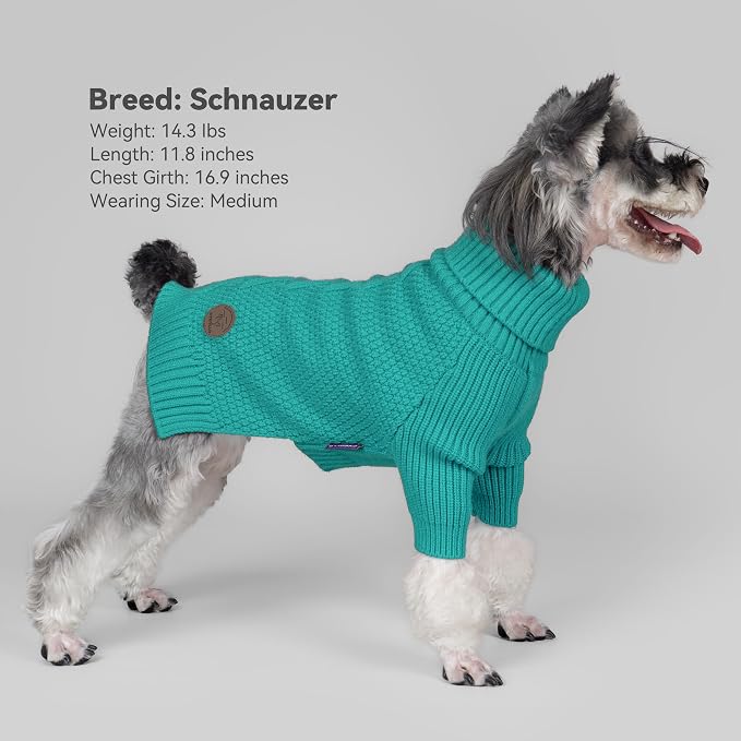 cyeollo Warm Turtleneck Large Dog Sweater, Stretchy & Cozy Knit Doggy Sweater - Image 8