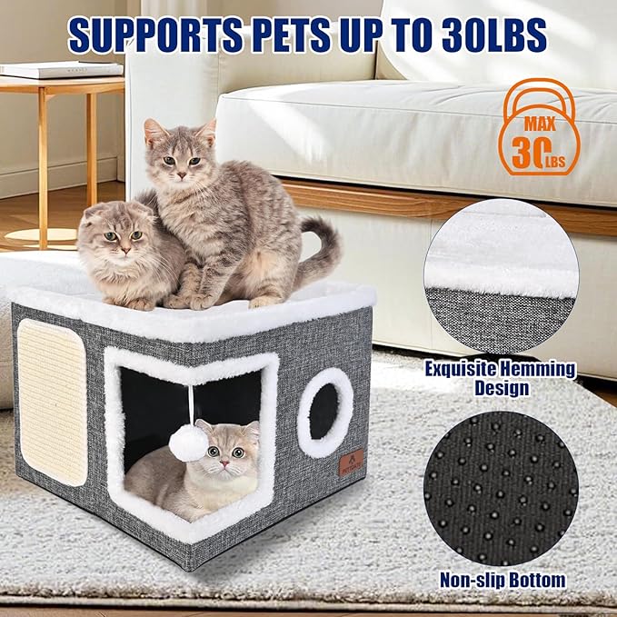 Cat Beds for Indoor Cats, Large Cat Cave Bed - Image 3