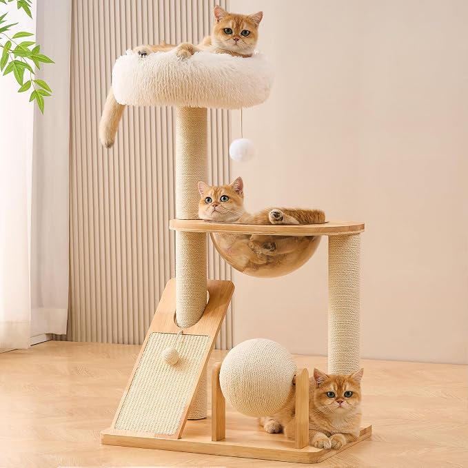 HITTITE Solid Wood Cat Tree Tower by HITTITE
