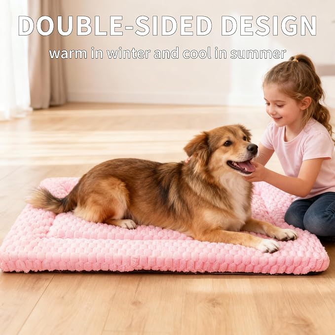 Dog Bed Mat, Reversible & Ultra Soft Kennel Pad-Machine Washable Pet Bed - Image 6