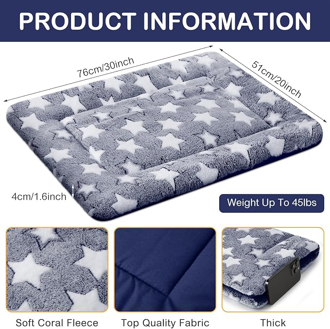 VitalCozy 4 Pcs Dog Crate Pads, Ultra Soft Warm Washable Anti-Slip Kennel Bed - Image 2
