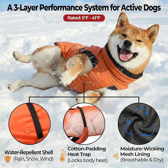 Dog Winter Coat, Warm Puffer Jacket - Image 2