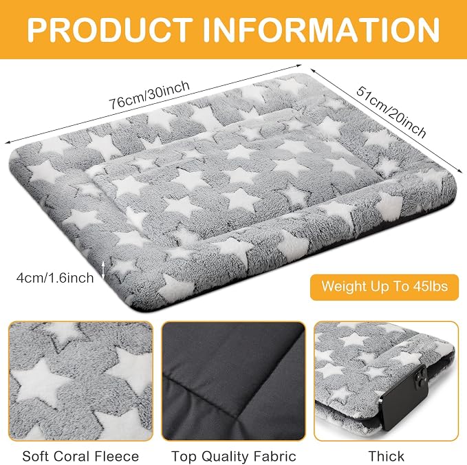 VitalCozy 4 Pcs Dog Crate Pads, Ultra Soft Warm Washable Anti-Slip Kennel Bed - Image 3