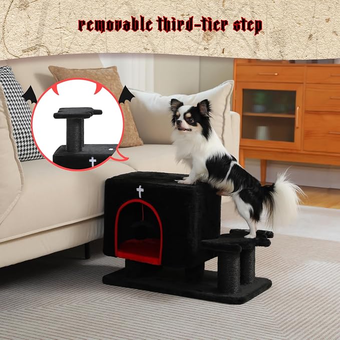 Gothic 3-in-1 Dog Stairs & Cat Scratching Post - Image 6