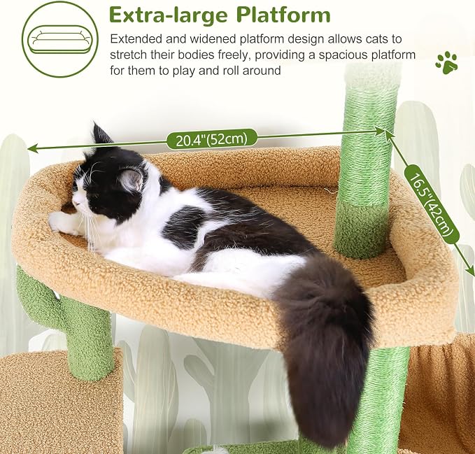 Globlazer Sturdy Cat Tree, 68-inch Large Cat Tower - Image 2