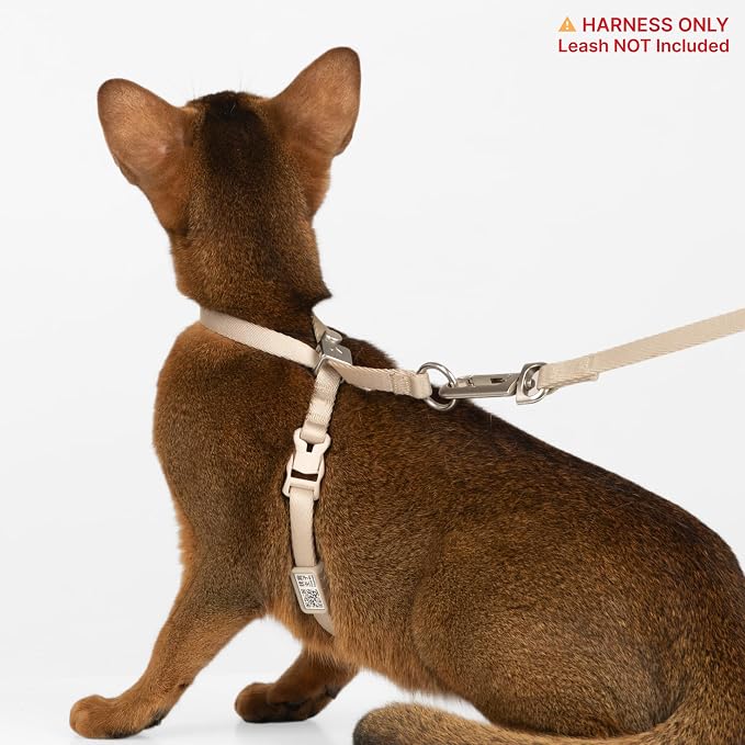 Escape Proof Cat Harness Anti-Choke Quick Release Adjustable QR Code Soft Nylon - Image 7