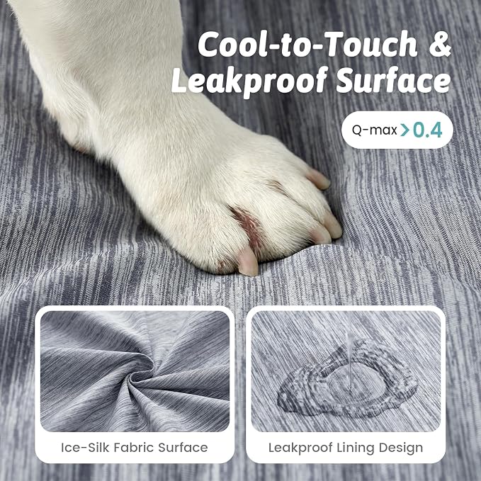 Cooling Dog Bed for Large Size Dogs, Q-Max >0.4 Summer Cool Orthopedic Foam Pet - Image 6