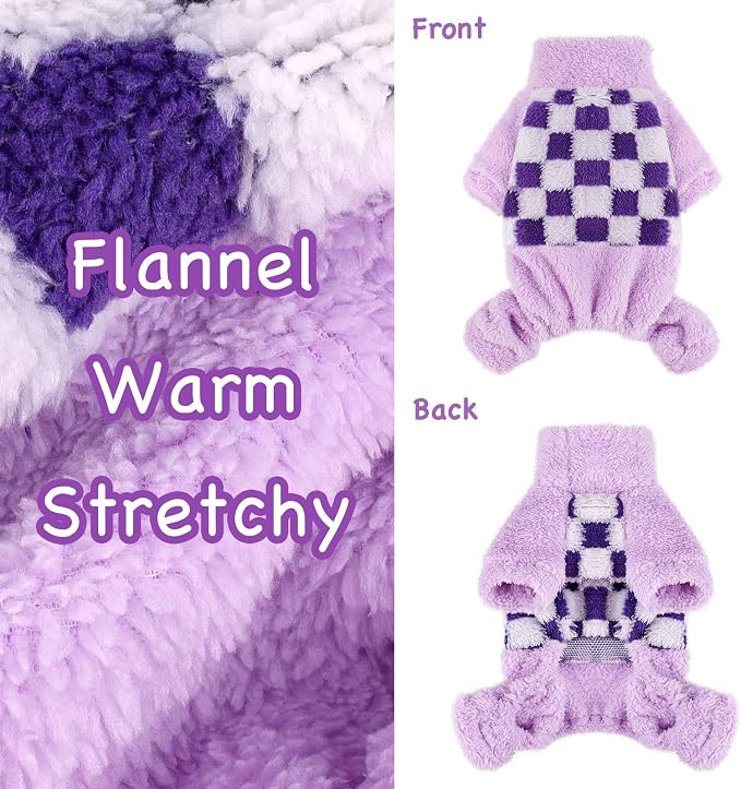 Sebaoyu Turtleneck Dog Pajamas for Small Dogs, Fleece Sweater, Winter Cute Tiny - Image 2