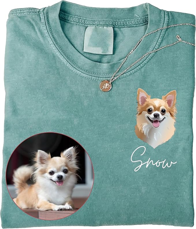 Chillever Personalized Dog Potrait Hoodie, Custom Pet Photo Shirt, Sweatshirt by Unknown