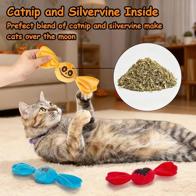 Retro Shaw Cat Toys, Kitty Bundle Candy Catnip Toys - Image 3
