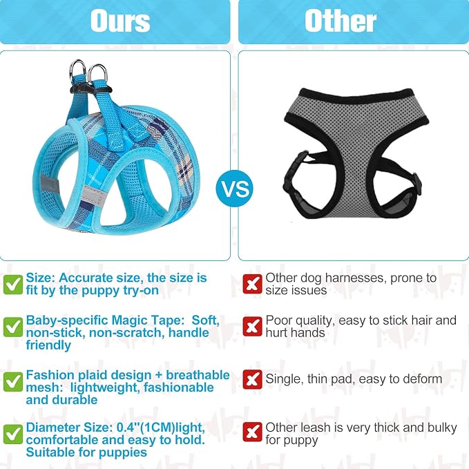 BEAUTYZOO Small Dog Harness and Leash Set, Step in No Choke No Pull Soft Mesh - Image 5