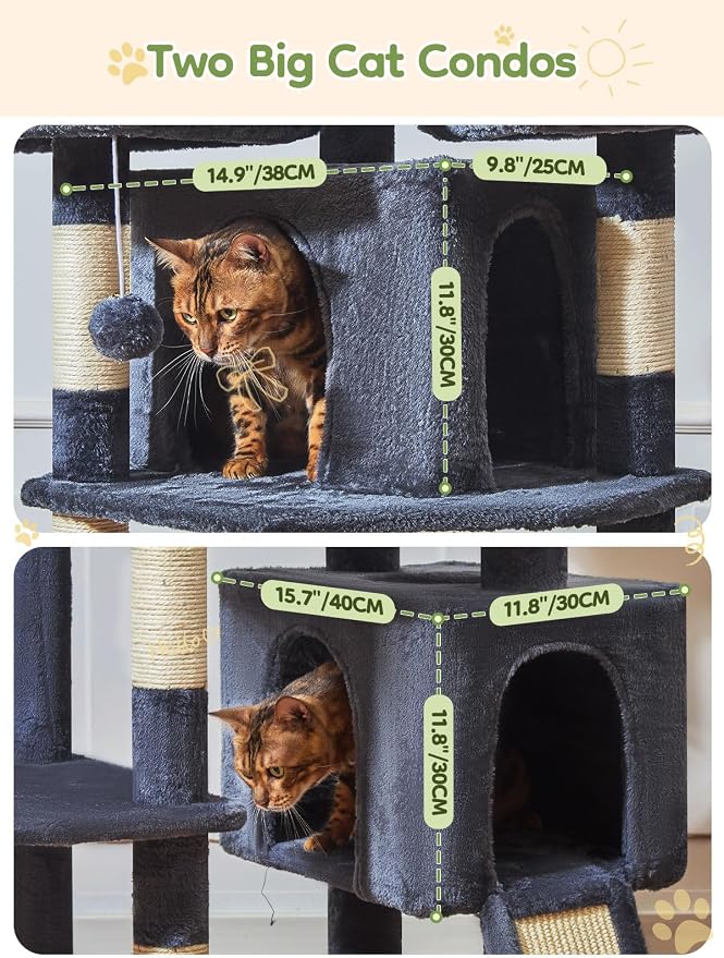 Taoqimiao 76-Inch Cat Tree XXL for Large Cats, Giant Cat Tower - Image 3