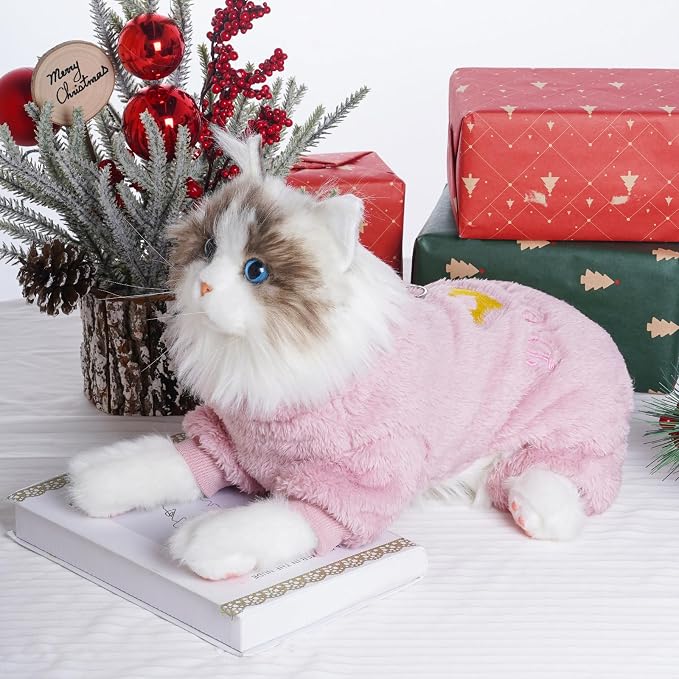 Plush Dog Pajamas Cute Warm Puppy Crown Pajamas Warm Kitten Winter Jumpsuit - Image 4