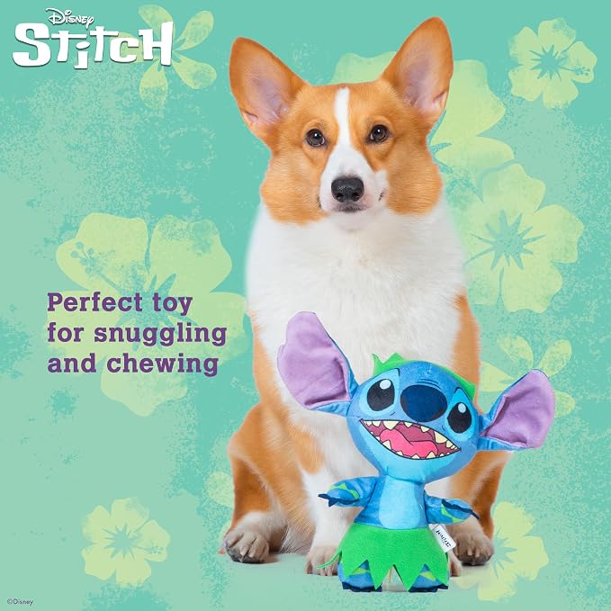 Disney for Pets Lilo and Stitch Bow Wow Luau Plush Dog Toy, – Squeaker & - Image 3