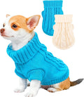 2 Pieces Dog Sweaters for Small Dogs, Turtleneck Knitted Chihuahua Yorkie by Kallfirscutie