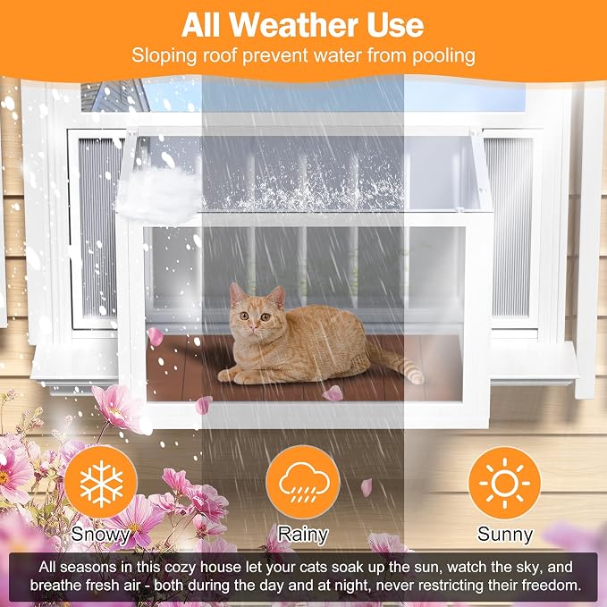 Cat Window Box Catio, Outdoor Indoor Cat Enclosure - Image 6