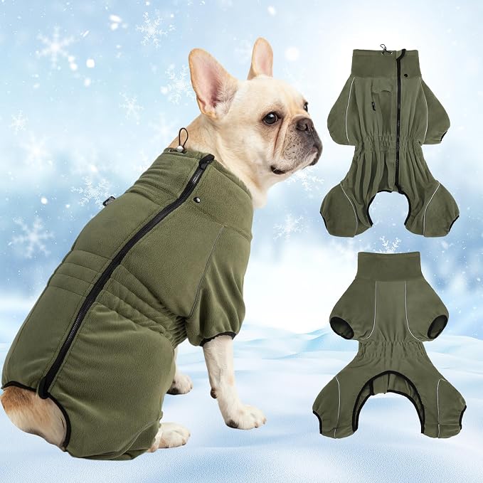 Mihachi Dog Snow Suit Dog Coat Soft Fleece Pullover Pajamas, Pet Windproof Warm by Mihachi
