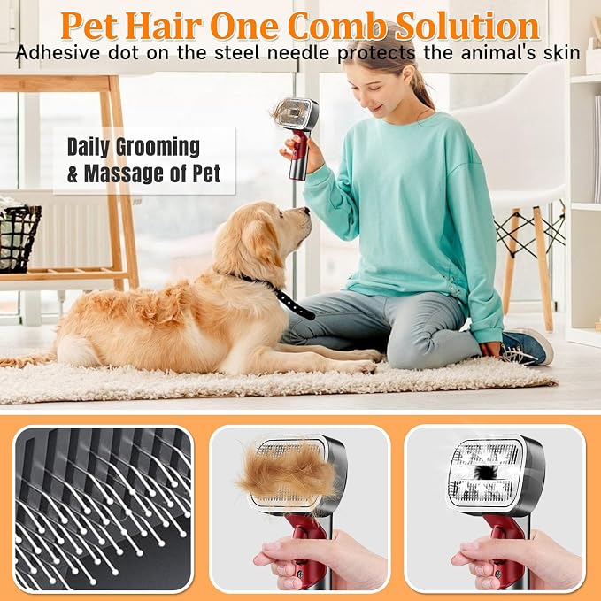 Pet Dog Grooming Attachment Kit, Deshedding Brush Attachment - Image 4